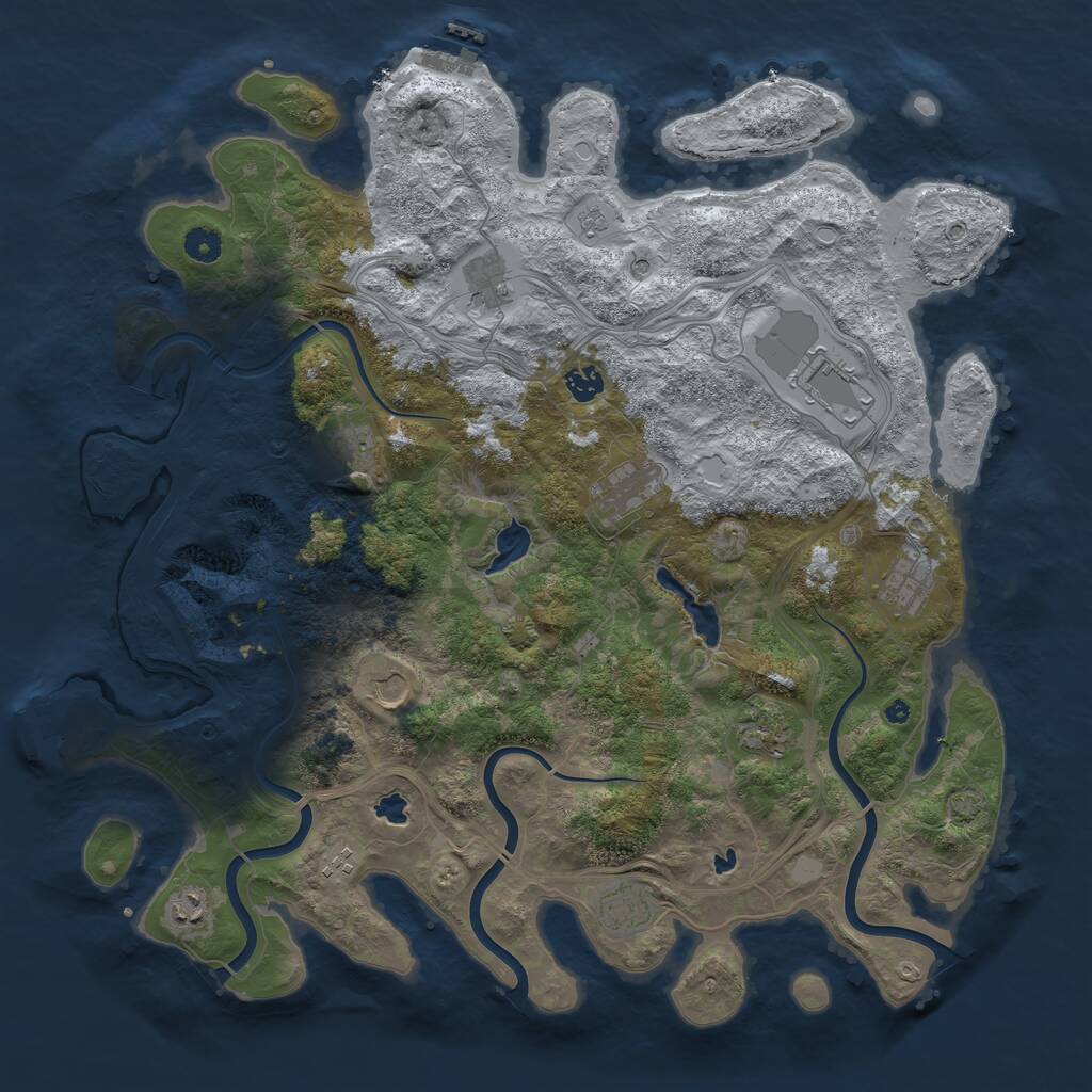 Rust Map: Procedural Map, Size: 4500, Seed: 88899365, 17 Monuments