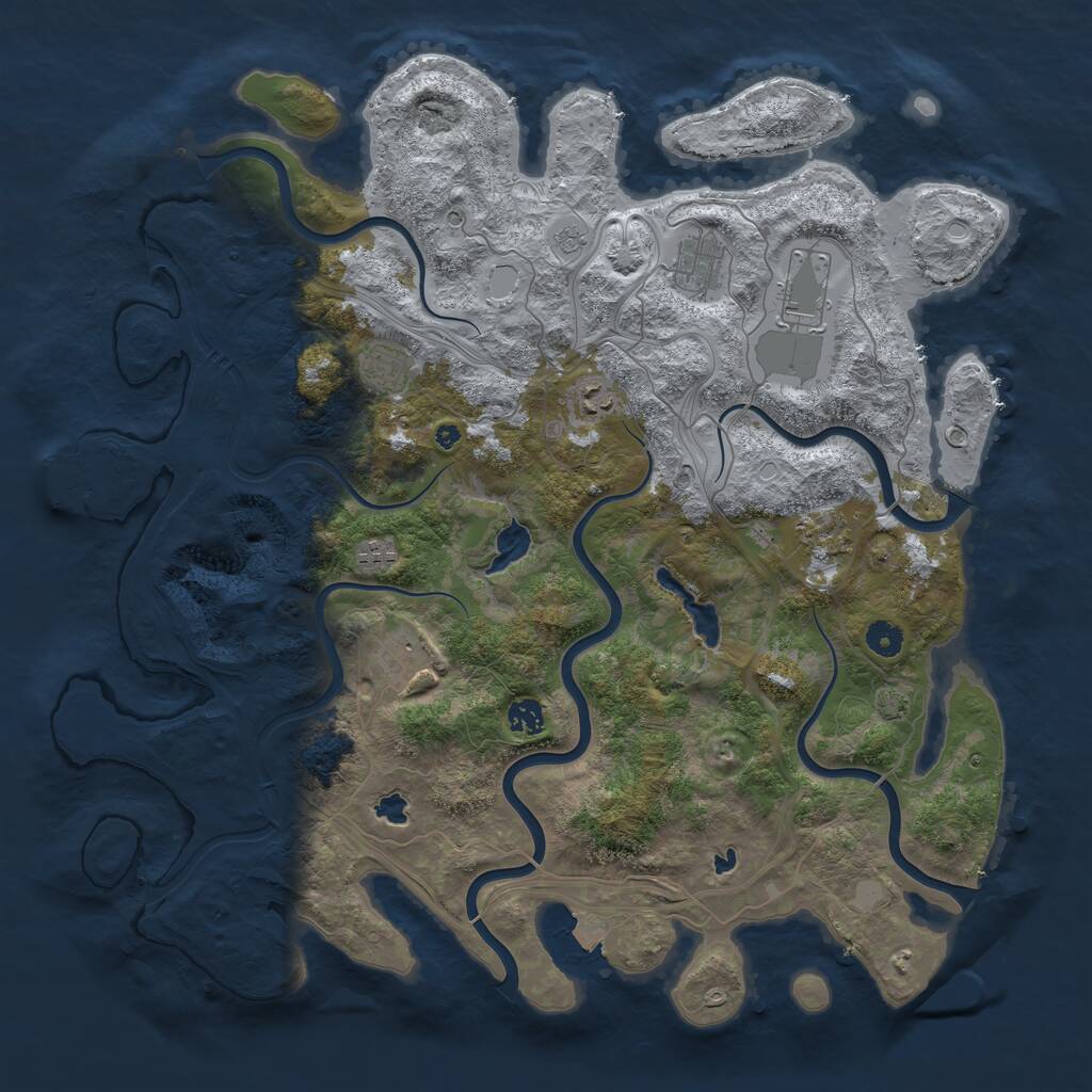 Rust Map: Procedural Map, Size: 4500, Seed: 88899365, 13 Monuments