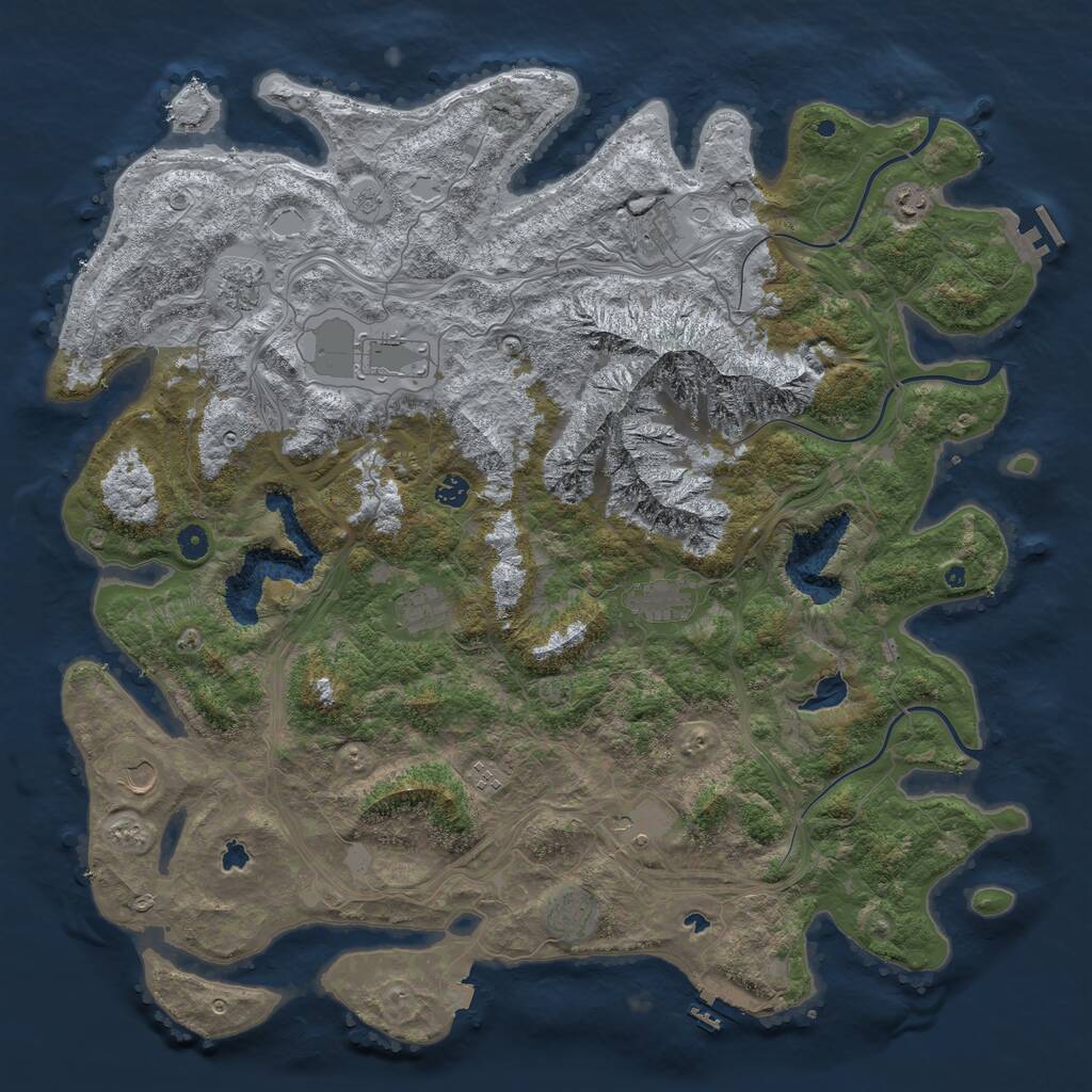 Rust Map: Procedural Map, Size: 5000, Seed: 226451, 17 Monuments