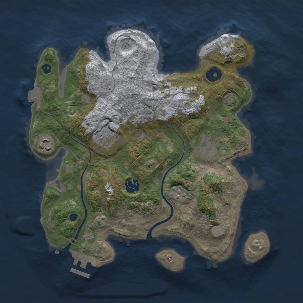 Rust Map: Procedural Map, Size: 3080, Seed: 1668529220, 10 Monuments