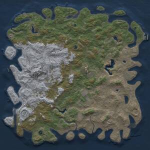 Thumbnail Rust Map: Procedural Map, Size: 6000, Seed: 188941598, 17 Monuments