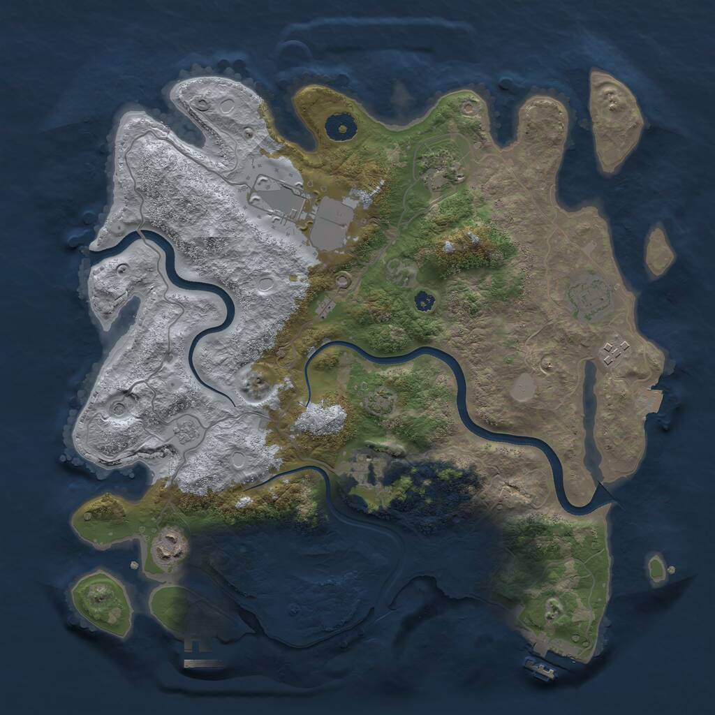 Rust Map: Procedural Map, Size: 3600, Seed: 600000, 12 Monuments