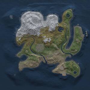 Thumbnail Rust Map: Procedural Map, Size: 2500, Seed: 1147115946, 6 Monuments