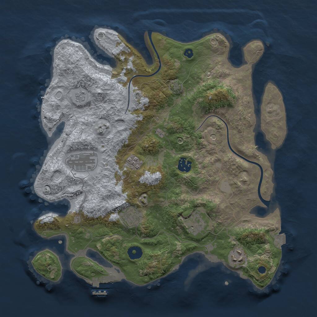 Rust Map: Procedural Map, Size: 3400, Seed: 600000, 11 Monuments