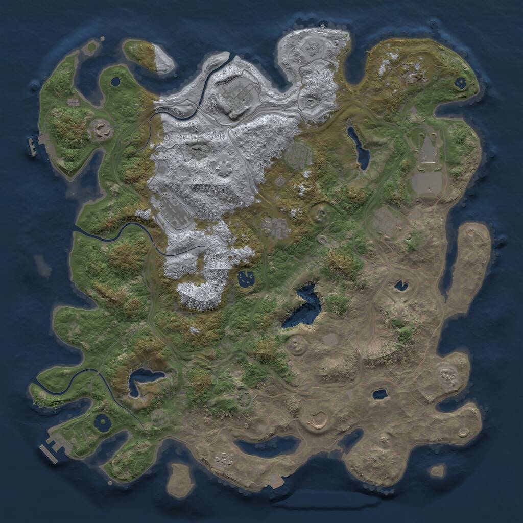 Rust Map: Procedural Map, Size: 4500, Seed: 263788365, 17 Monuments