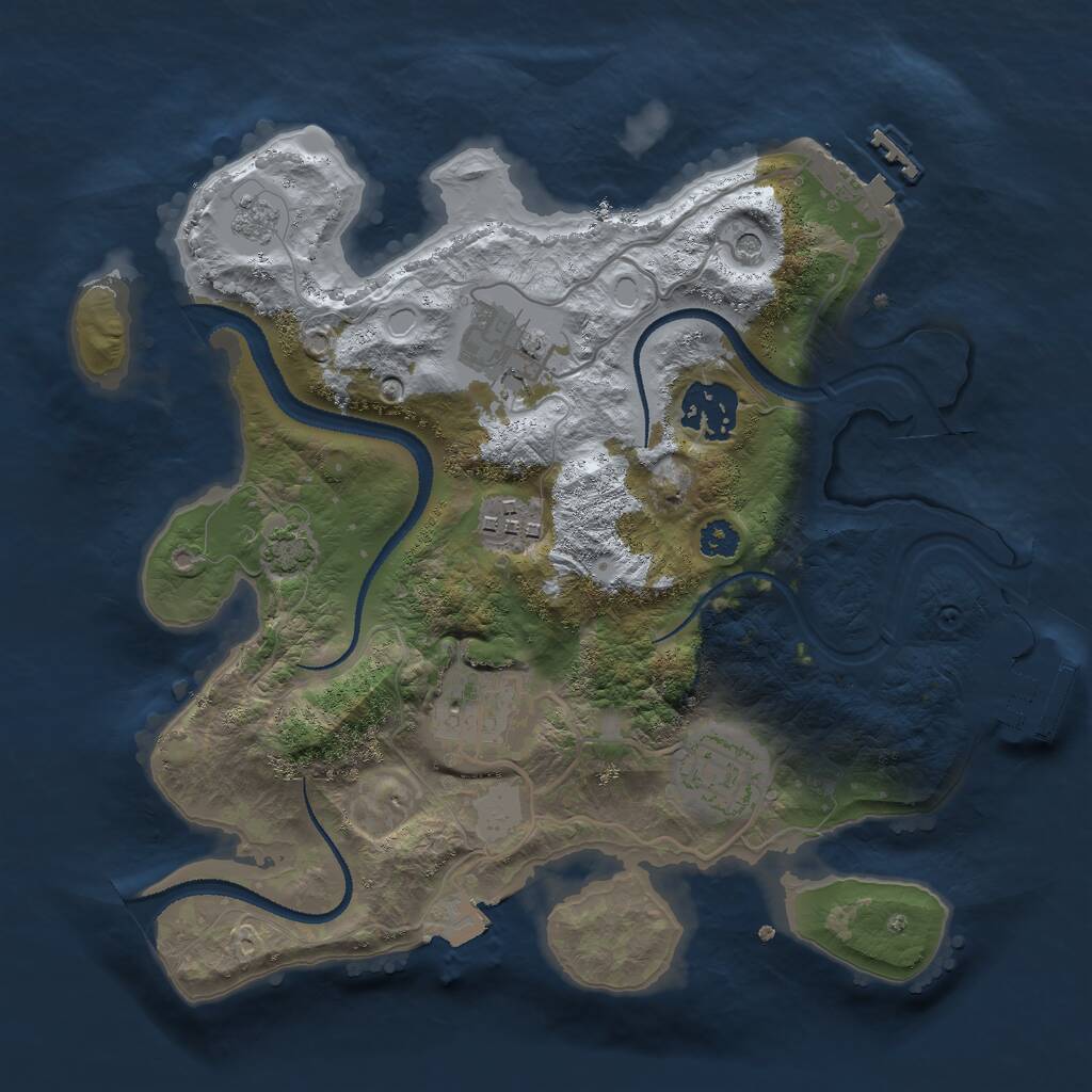 Rust Map: Procedural Map, Size: 2800, Seed: 2137942830, 11 Monuments