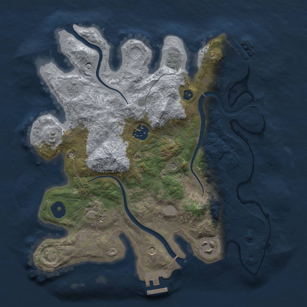 Rust Map: Procedural Map, Size: 3000, Seed: 28163, 10 Monuments