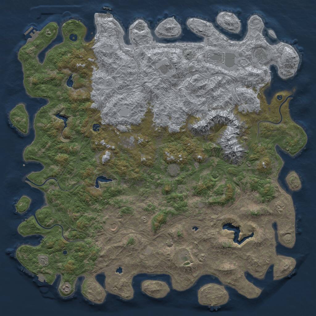 Rust Map: Procedural Map, Size: 6000, Seed: 8762, 17 Monuments