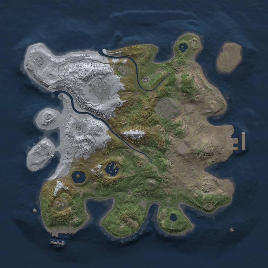 Rust Map: Procedural Map, Size: 3000, Seed: 557439679, 9 Monuments