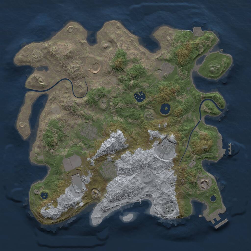 Rust Map: Procedural Map, Size: 3500, Seed: 226784619, 15 Monuments