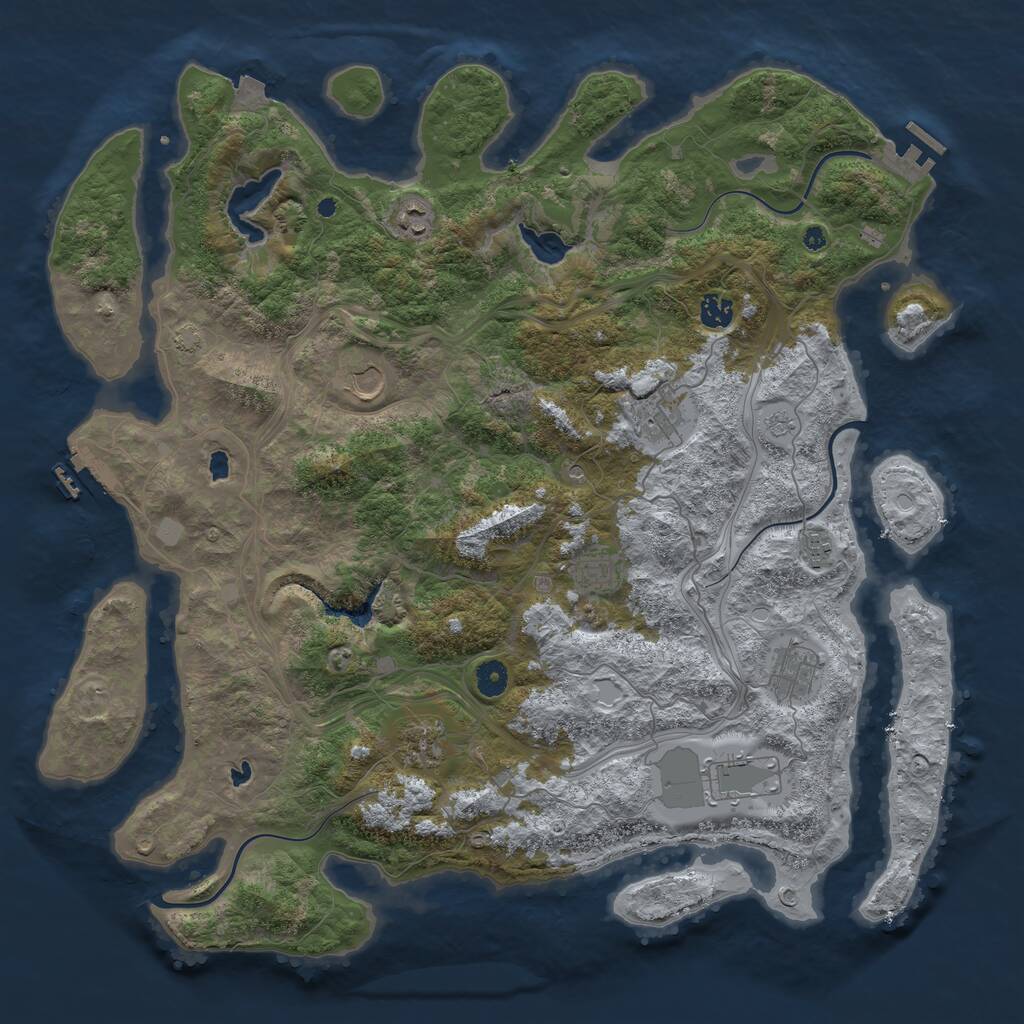 Rust Map: Procedural Map, Size: 4500, Seed: 583305719, 15 Monuments