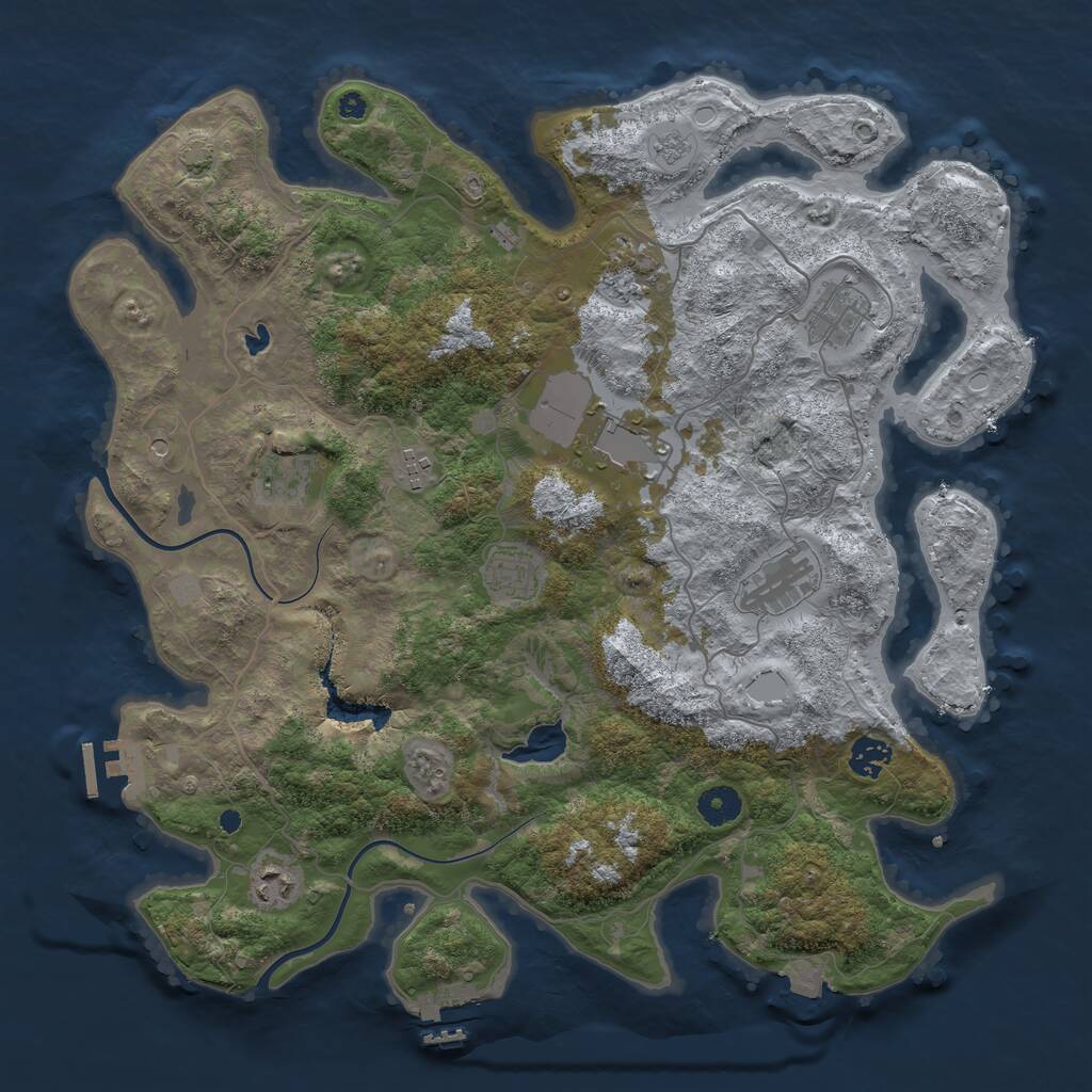 Rust Map: Procedural Map, Size: 4000, Seed: 368462923, 15 Monuments