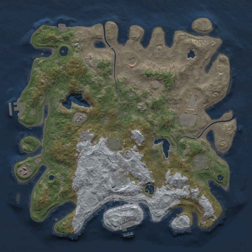 Rust Map: Procedural Map, Size: 4000, Seed: 92957107, 14 Monuments
