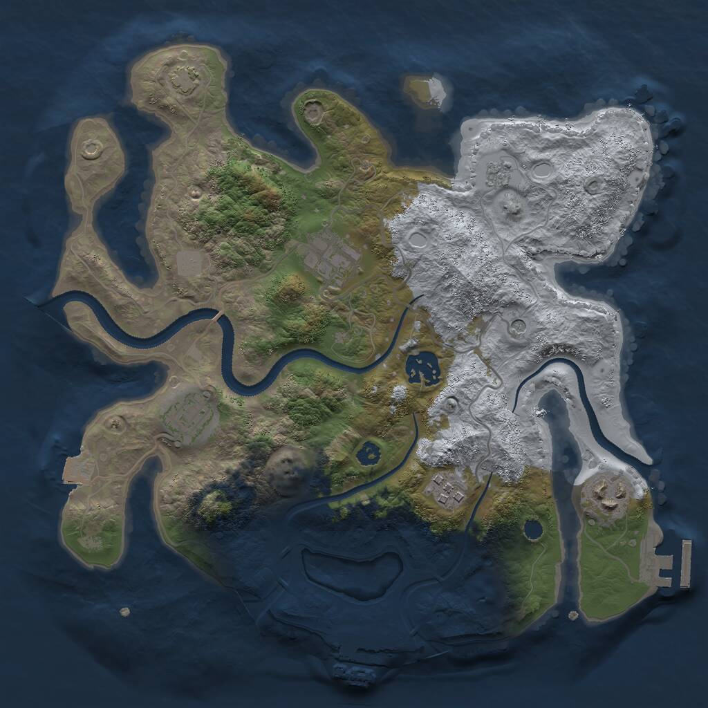 Rust Map: Procedural Map, Size: 3000, Seed: 1523467, 11 Monuments