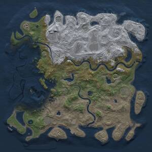 Thumbnail Rust Map: Procedural Map, Size: 4600, Seed: 694841113, 17 Monuments