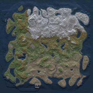 Thumbnail Rust Map: Procedural Map, Size: 4600, Seed: 694841113, 16 Monuments