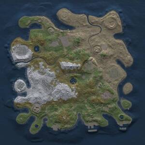 Thumbnail Rust Map: Procedural Map, Size: 3500, Seed: 1075316526, 15 Monuments