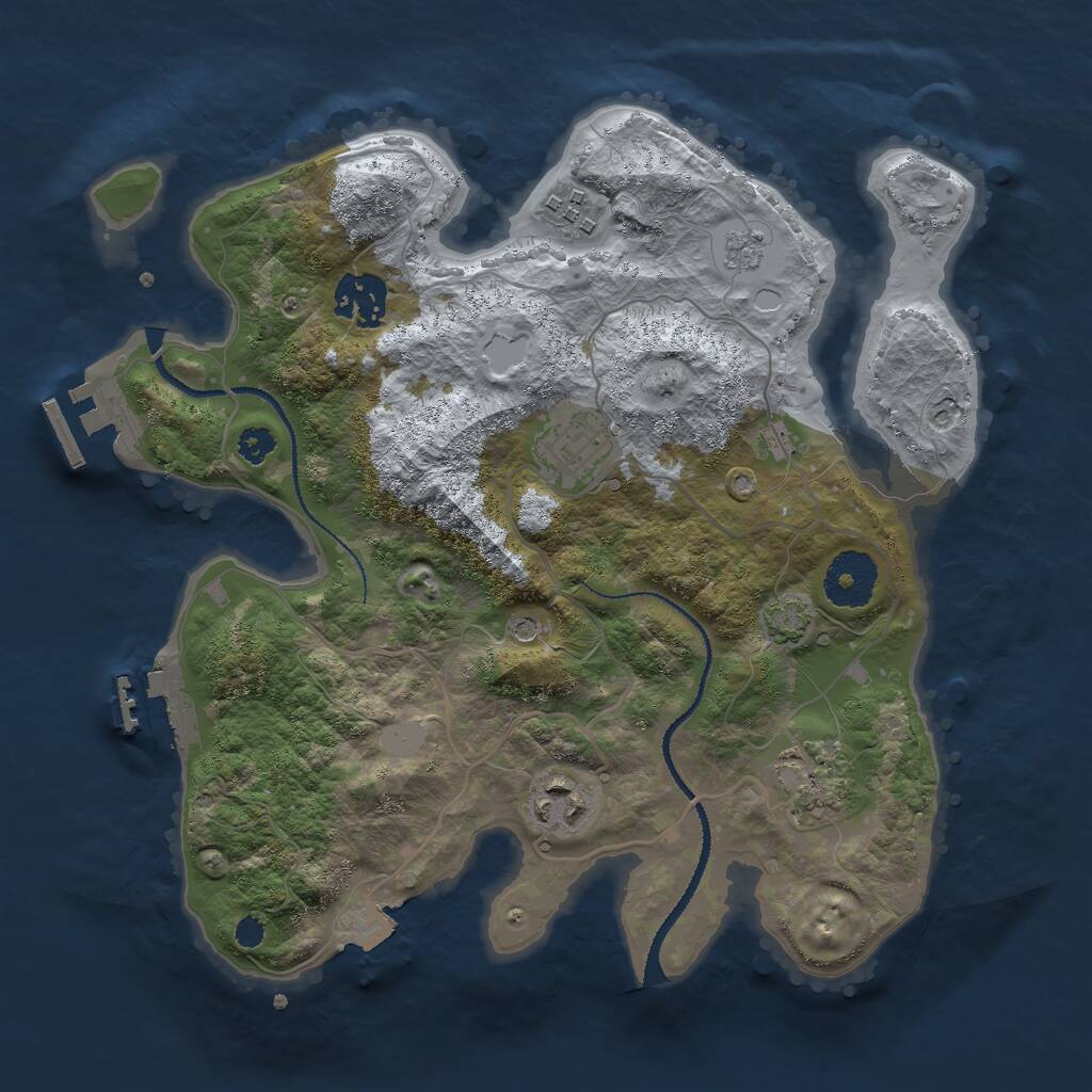 Rust Map: Procedural Map, Size: 3000, Seed: 6143258, 11 Monuments