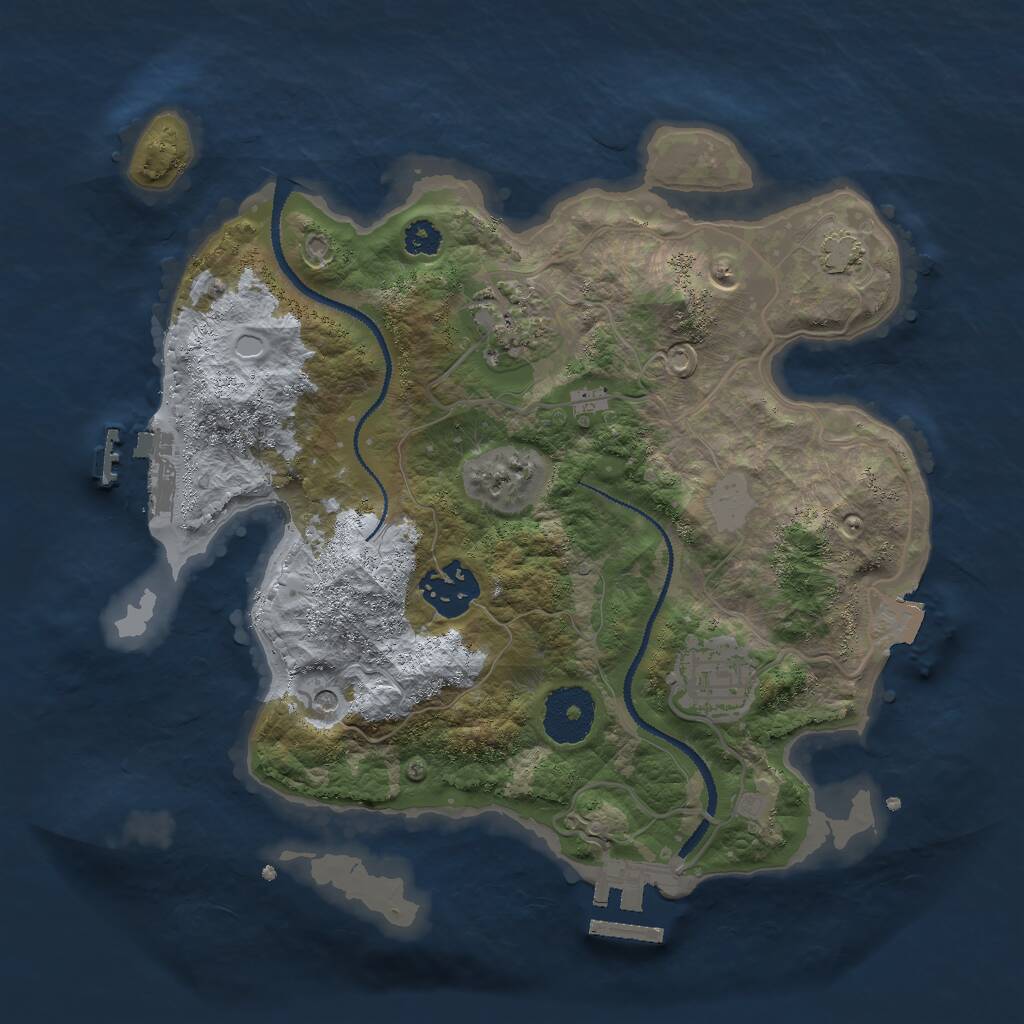 Rust Map: Procedural Map, Size: 2800, Seed: 912143284, 8 Monuments