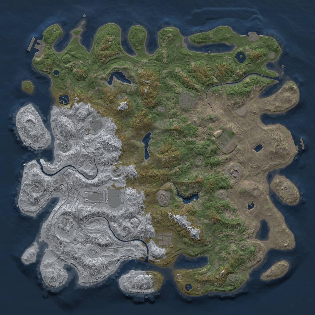 Rust Map: Procedural Map, Size: 4500, Seed: 11880, 15 Monuments