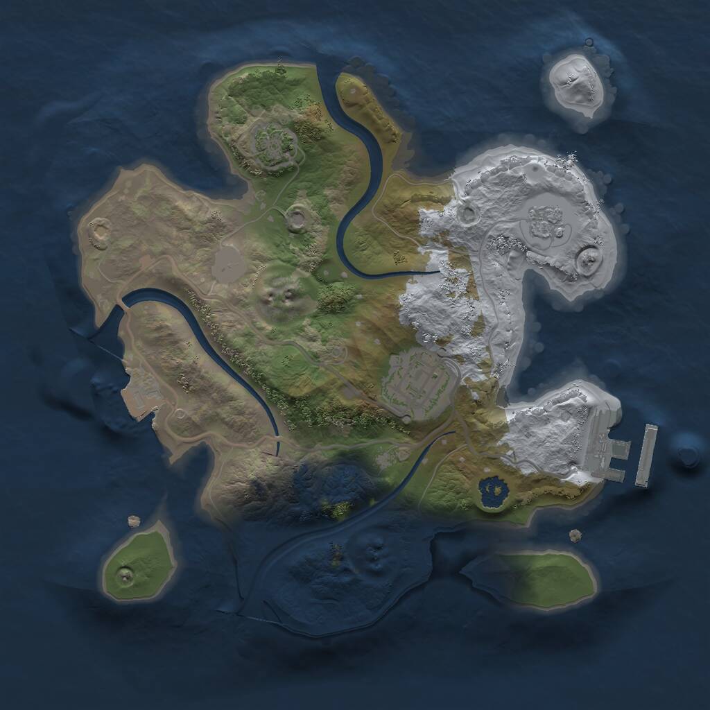 Rust Map: Procedural Map, Size: 2300, Seed: 124565, 5 Monuments