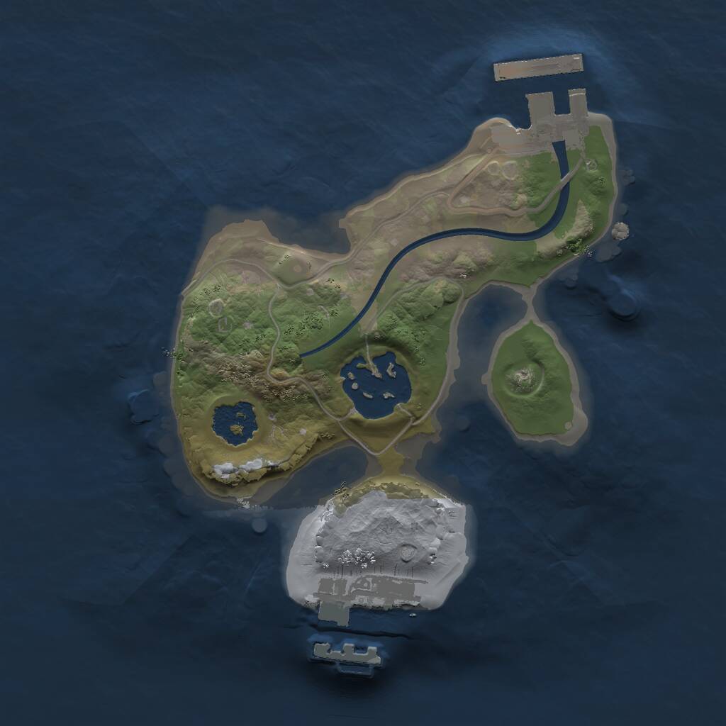 Rust Map: Procedural Map, Size: 1650, Seed: 23943, 4 Monuments