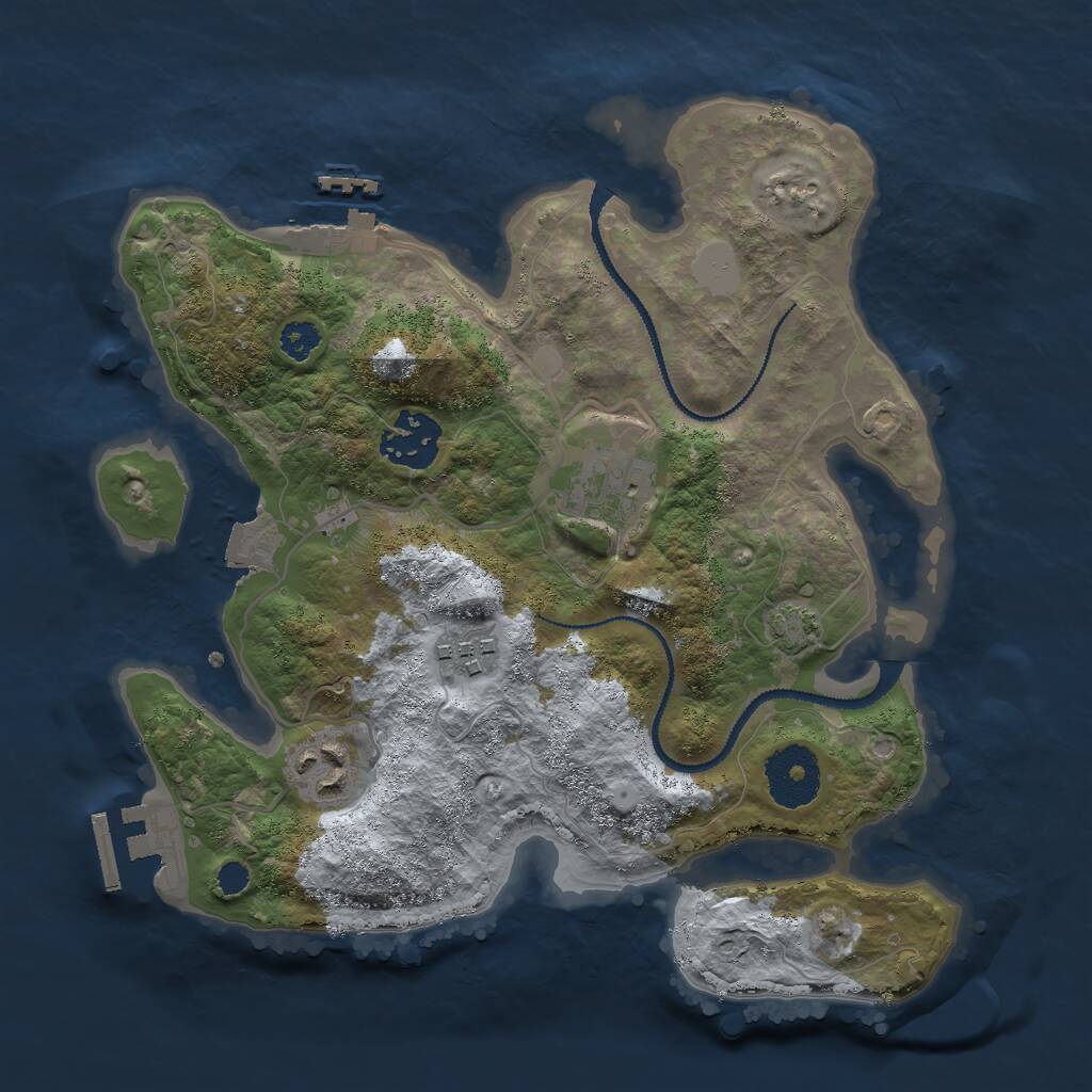 Rust Map: Procedural Map, Size: 2800, Seed: 676278474, 8 Monuments
