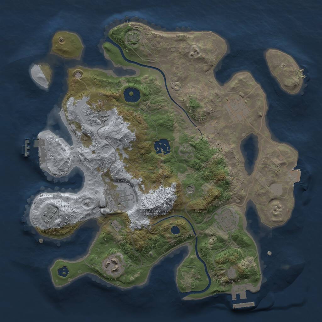 Rust Map: Procedural Map, Size: 3000, Seed: 938828234, 12 Monuments