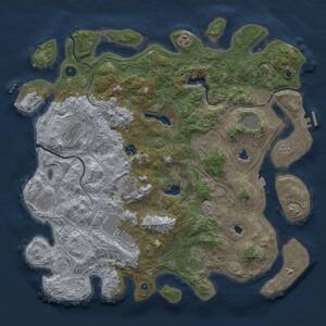 Thumbnail Rust Map: Procedural Map, Size: 4500, Seed: 1958657289, 16 Monuments