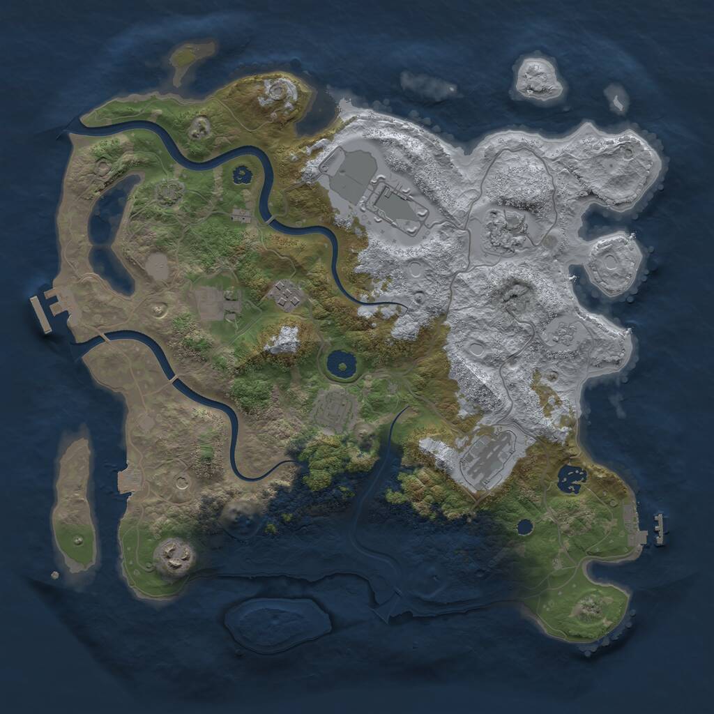 Rust Map: Procedural Map, Size: 3700, Seed: 787588842, 14 Monuments