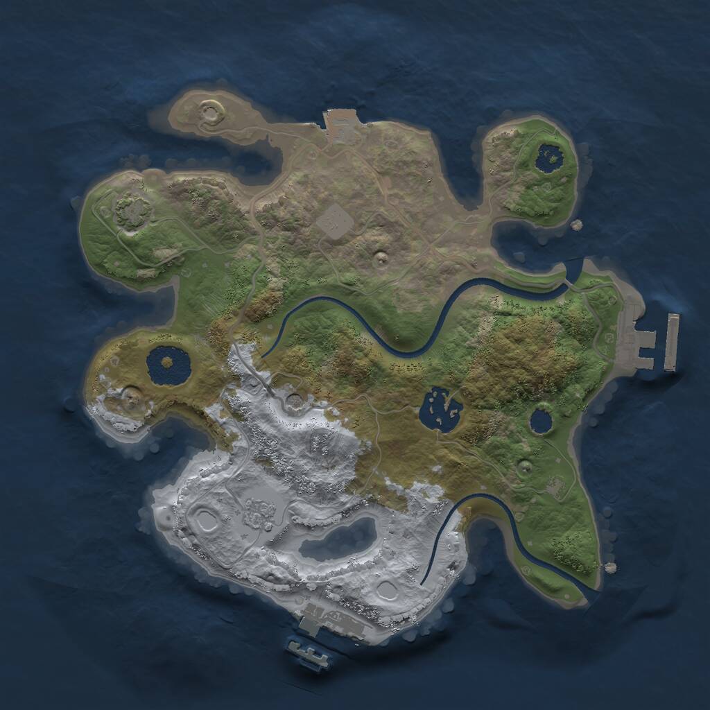 Rust Map: Procedural Map, Size: 2500, Seed: 51271, 7 Monuments