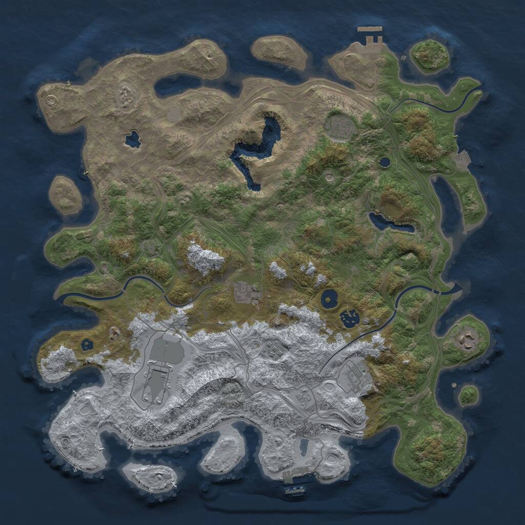 Rust Map: Procedural Map, Size: 4250, Seed: 1126149657, 13 Monuments