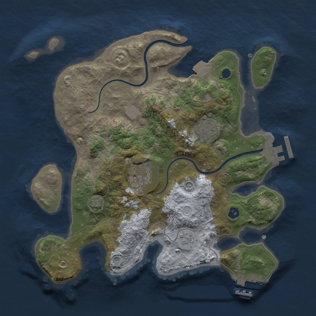 Rust Map: Procedural Map, Size: 2800, Seed: 127890837, 8 Monuments