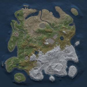 Thumbnail Rust Map: Procedural Map, Size: 3500, Seed: 1419025848, 13 Monuments