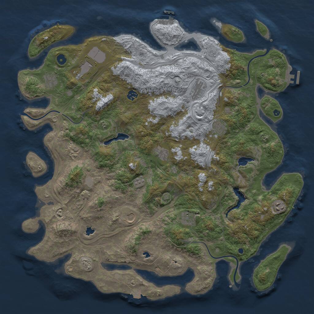 Rust Map: Procedural Map, Size: 4750, Seed: 598081485, 17 Monuments