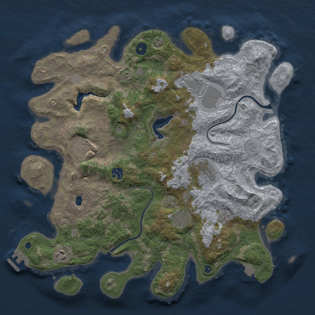 Rust Map: Procedural Map, Size: 4000, Seed: 797941, 12 Monuments