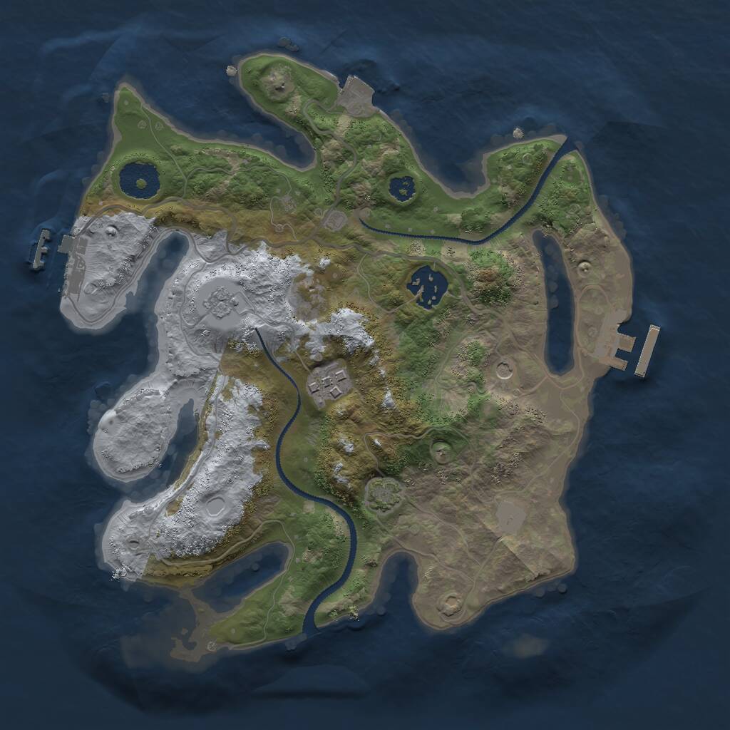 Rust Map: Procedural Map, Size: 2800, Seed: 51987, 8 Monuments