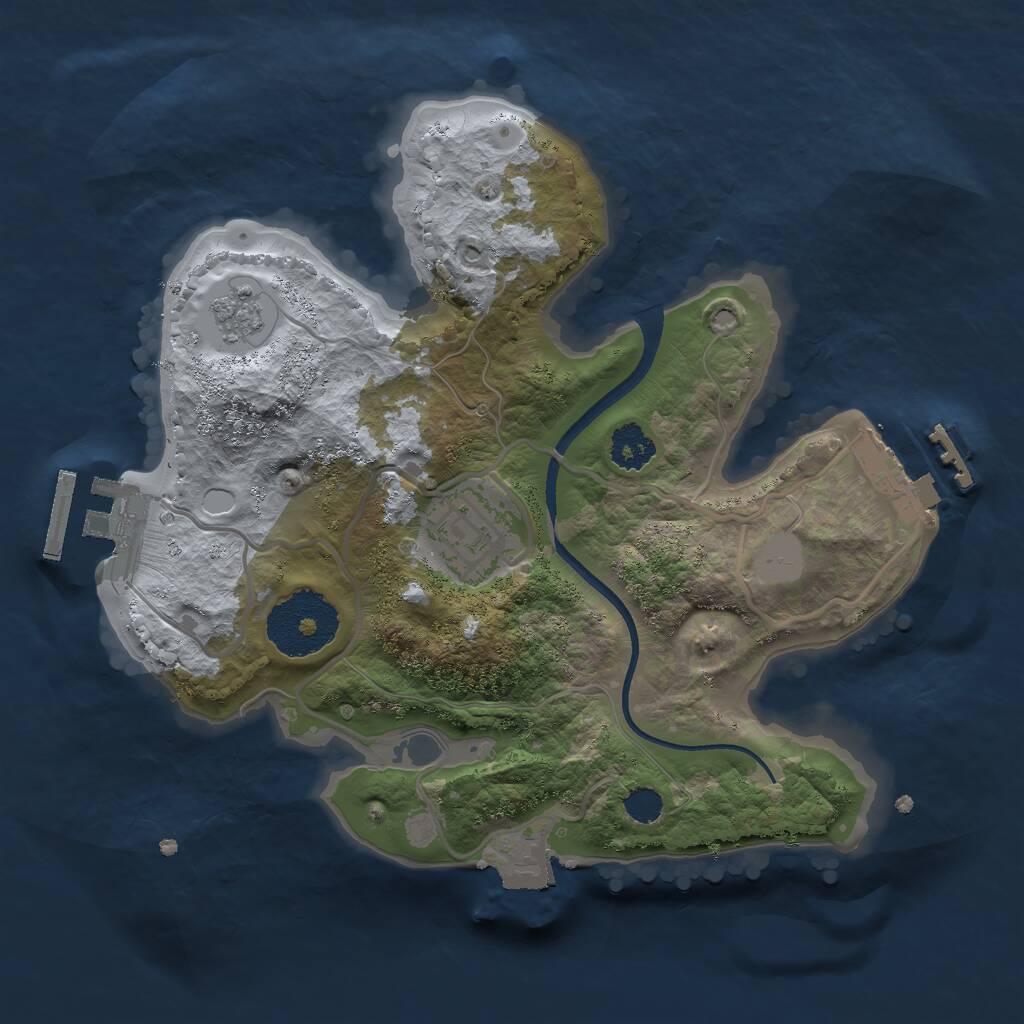 Rust Map: Procedural Map, Size: 2300, Seed: 237464, 5 Monuments