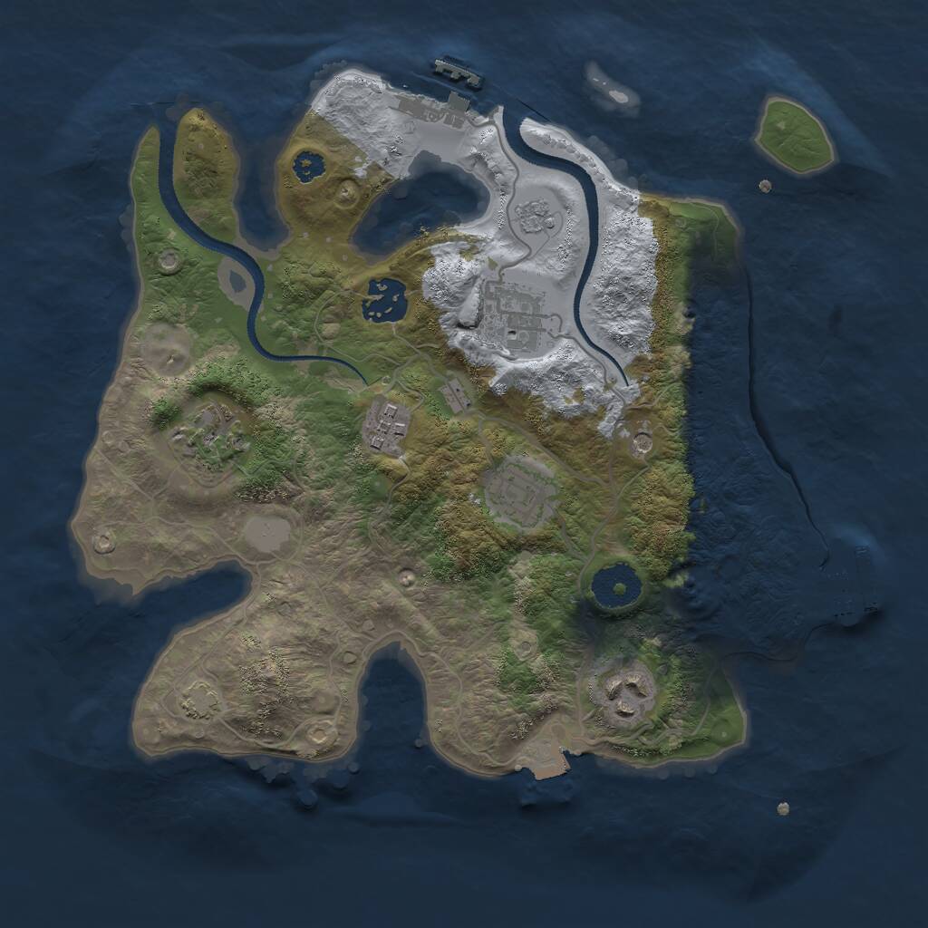 Rust Map: Procedural Map, Size: 3000, Seed: 9807, 12 Monuments