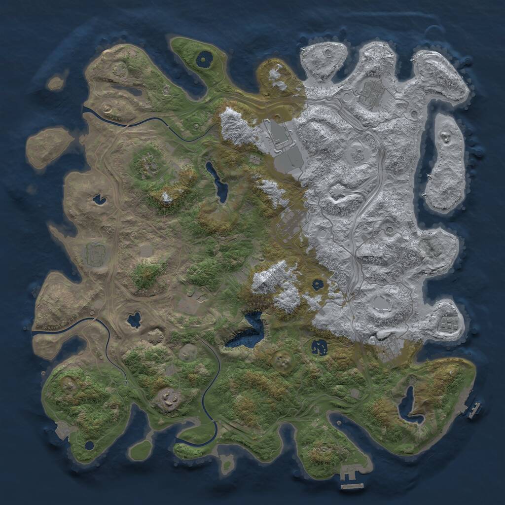 Rust Map: Procedural Map, Size: 4500, Seed: 96503, 16 Monuments