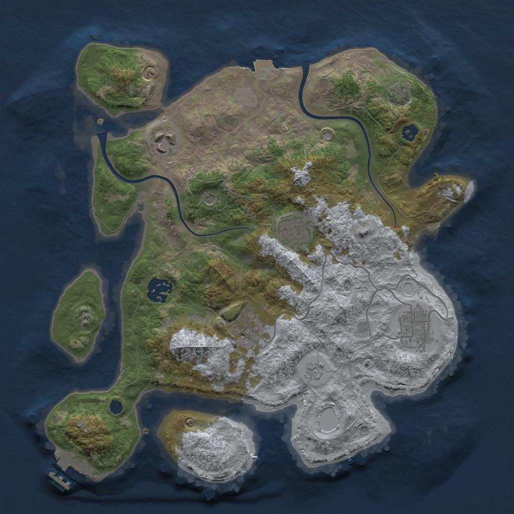 Rust Map: Procedural Map, Size: 3125, Seed: 345743, 10 Monuments