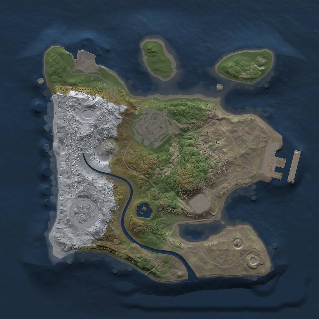 Rust Map: Procedural Map, Size: 2000, Seed: 1137345005, 4 Monuments