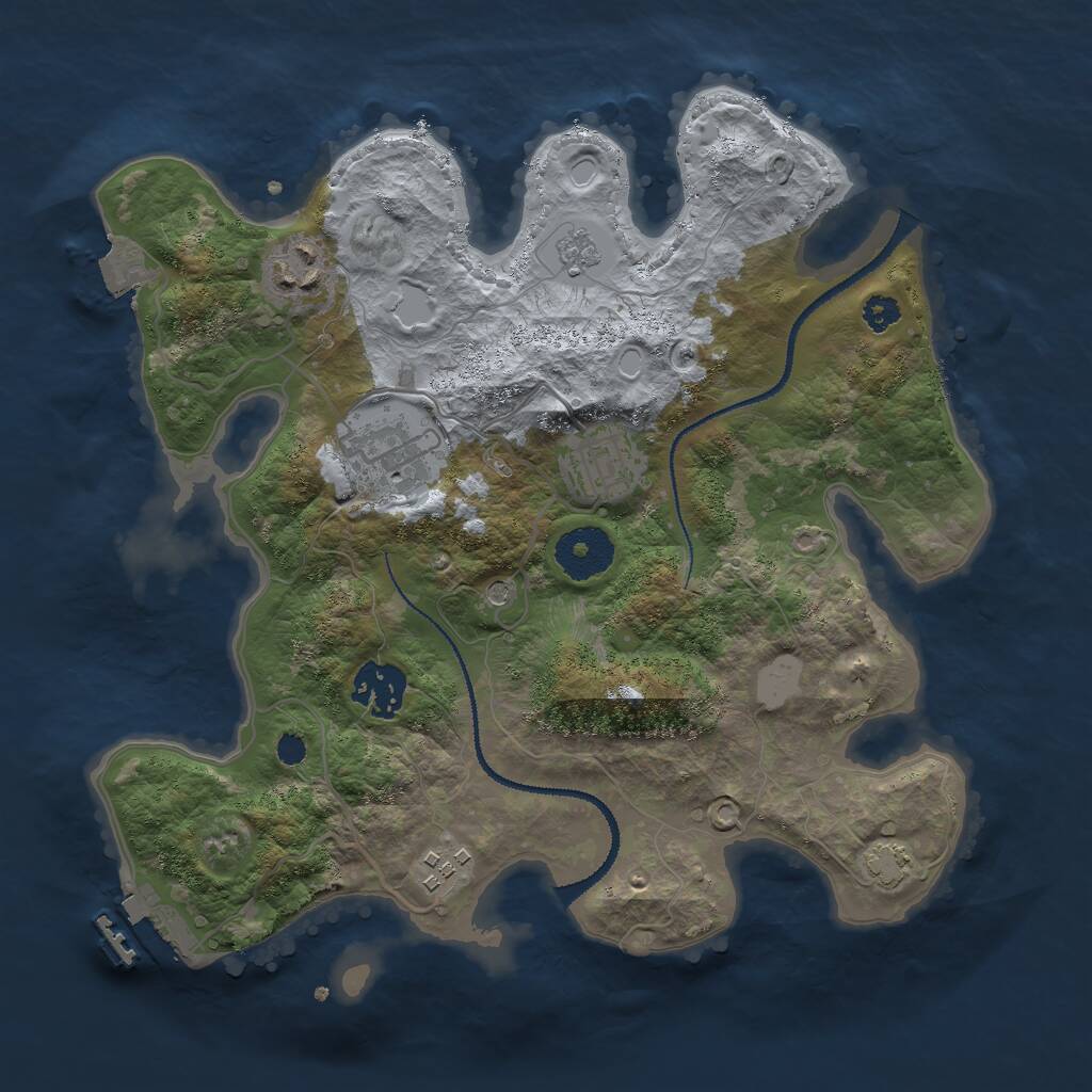 Rust Map: Procedural Map, Size: 3000, Seed: 7480315, 10 Monuments