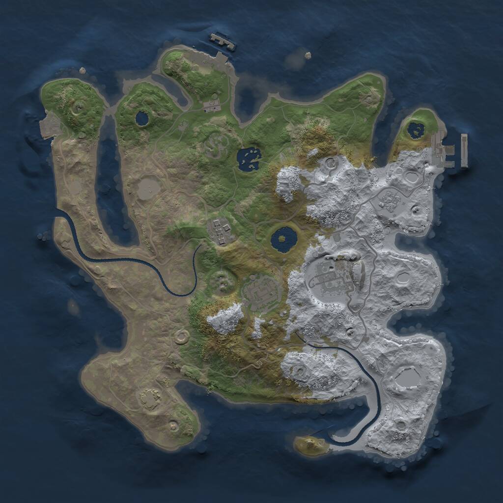 Rust Map: Procedural Map, Size: 3000, Seed: 428511713, 10 Monuments