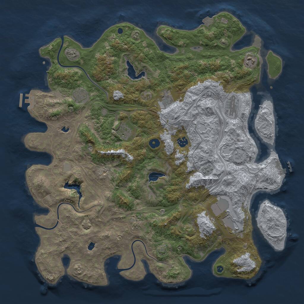 Rust Map: Procedural Map, Size: 4500, Seed: 1489124743, 15 Monuments