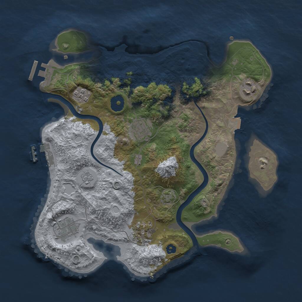 Rust Map: Procedural Map, Size: 3000, Seed: 743283712, 10 Monuments