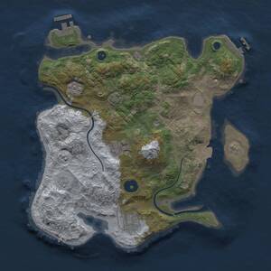 Thumbnail Rust Map: Procedural Map, Size: 3000, Seed: 743283712, 9 Monuments