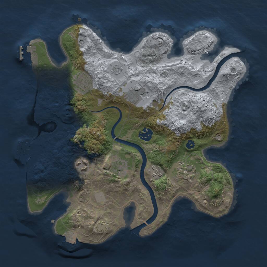 Rust Map: Procedural Map, Size: 3000, Seed: 6597, 13 Monuments