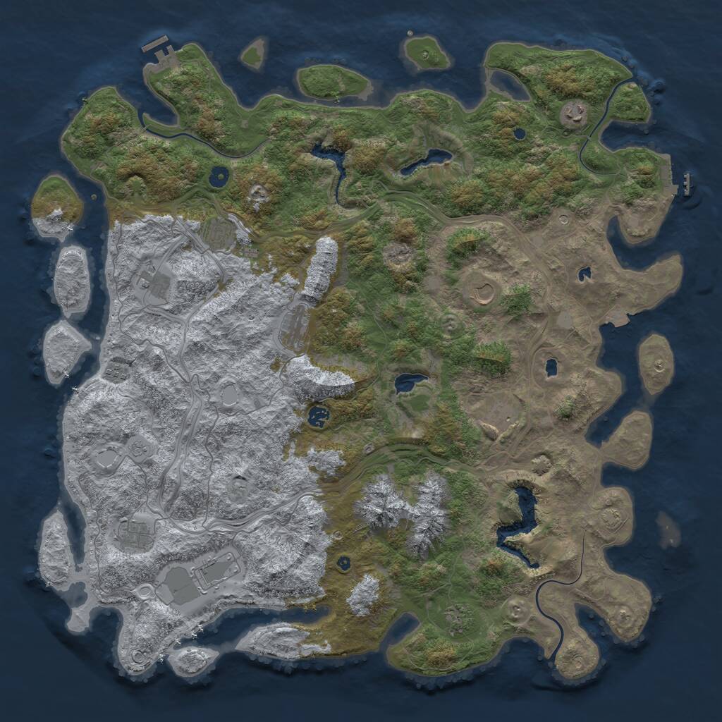 Rust Map: Procedural Map, Size: 5200, Seed: 655612, 17 Monuments