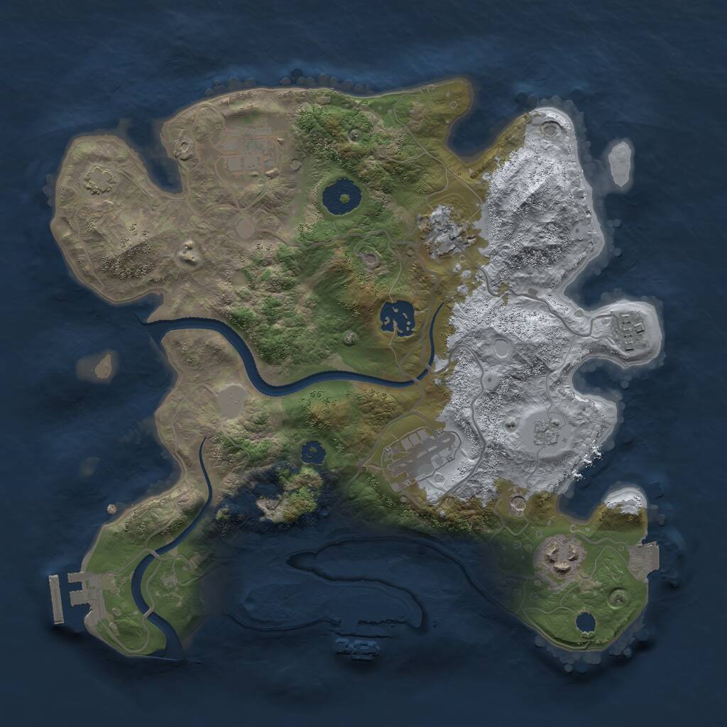Rust Map: Procedural Map, Size: 3000, Seed: 19025, 12 Monuments
